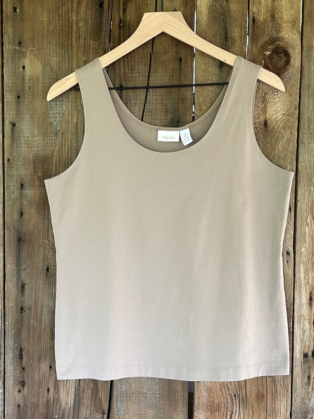 Chico’s Tan Colored Stretch Tank Top Size 12/14 Large